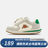 Kappa 卡帕 运动鞋2024春夏季透气百搭运动板鞋 米绿