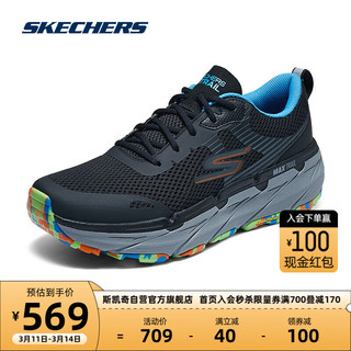 斯凯奇Skechers男士休闲跑步鞋220593C 黑色/多彩色/BKMT 42 