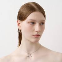 YVMIN 尤目 蜻蜓花朵925纯银耳环小众设计感耳钉女款