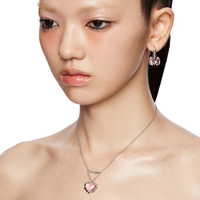 YVMIN 尤目 [会员2件折上8折]YVMIN尤目 电子女孩系列爱心粉色水晶银双面耳环