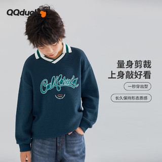 可可鸭（QQ DUCK）童装儿童卫衣男上衣女童套头外套学生青少年衣服；
