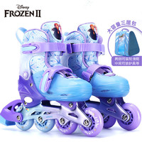 Disney 迪士尼 儿童轮滑鞋女孩溜冰鞋6到12岁初学者闪光滑冰鞋旱冰鞋