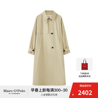 Marc O'Polo/MOP春季oversize侧开衩长款风衣女 卡其色737 38/170
