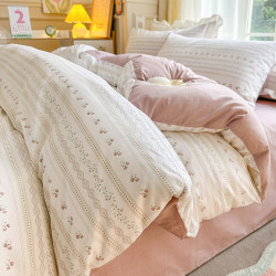 kiss dear床上家纺_卡丝迪尔 kiss dear 公主风床上四件套纯棉全棉100