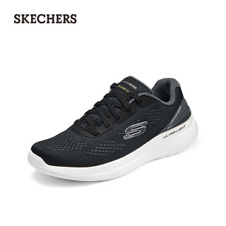 斯凯奇（Skechers）2024春季男子复古跑步鞋高回弹透气运动鞋轻质跑鞋232776  黑色/灰色/BKGY 42.5