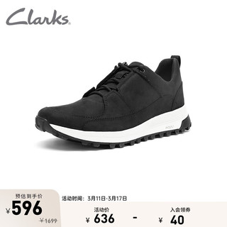 Clarks 其乐 城市户外系列男鞋舒适防滑缓震男士系带运动休闲鞋跑步鞋板鞋 黑色261642307 42