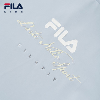 FILA【凉感科技】斐乐儿童童装2024夏季中大童女童短袖T恤潮 艾丽斯蓝-LB 140cm