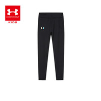 安德玛(Under Armour)女大童紧身长裤秋季儿童瑜伽裤印花修身舒适外穿 黑色(版型偏小)