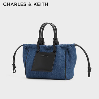 CHARLES&KEITH24春柔软大容量托特包牛仔手提包女CK2-30671602 Denim Blue深牛仔蓝色 M