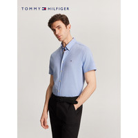TOMMY HILFIGER【珠地网眼】24春夏男装纯棉小绣标净色修身衬衫30911 浅蓝色C14 L （：140-155斤）