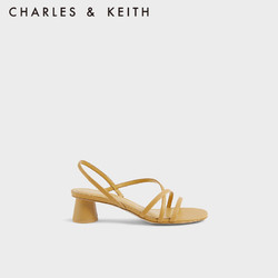 CHARLES & KEITH CHARLES＆KEITH2021春季CK1-60361267女士细绊带露趾中跟凉鞋 Yellow黄色 37