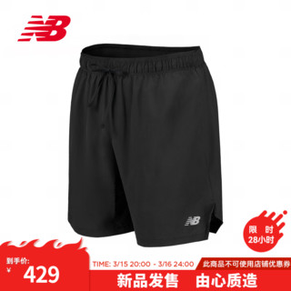 NEW BALANCE运动裤24男款跑步简约舒适梭织短裤 BK MS41283 L