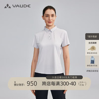 巍德（VAUDE）速干Polo衫女款夏季洛奇亚户外运动短袖T恤透气排汗快干衣 蒸汽灰 M