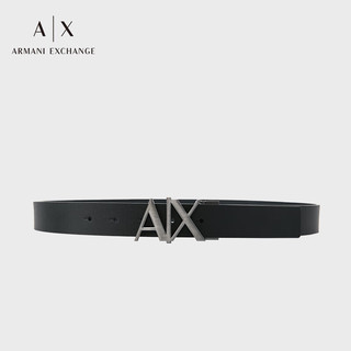 阿玛尼ARMANI EXCHANGE24春季AX男士金属徽标带头双面用腰带 43120黑色 34