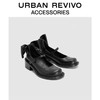 URBAN REVIVO2024春季女士蝴蝶结玛丽珍粗跟单鞋UAWS40035 黑色 3