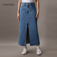 Calvin Klein Jeans24春夏女士复古经典双后袋前开叉牛仔半身裙40WK882 NA6-牛仔蓝 26