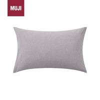 無印良品 MUJI水洗棉 枕套 纯棉全棉枕头套枕巾 灰色×灰色条纹 48×74cm