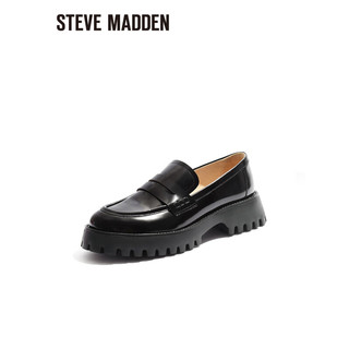 史蒂夫·马登 STEVE MADDEN/思美登舒适厚底乐福鞋女JK制服鞋女 UPHOLD 黑色 瘦脚拍小一码 40