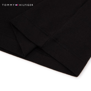 TOMMY HILFIGER24春季男装纯棉立体感彩色字母印花短袖T恤MW0MW34419 黑色BDS XL （：165-180斤）