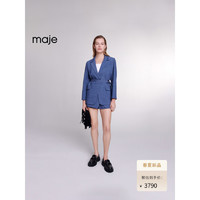 Maje2024早春女装法式气质系带收腰西装西服外套MFPVE00522 D026/蓝色 T38