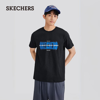 斯凯奇（Skechers）男女同款T恤L224U038 碳黑/0018 XS