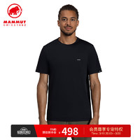 MAMMUT 猛犸象 男士户外柔软舒适防晒速干短袖T恤 黑色印花 L