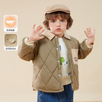 贝贝怡棉服男童加厚外套儿童夹棉衣小童保暖棉袄冬装 军绿色 100cm