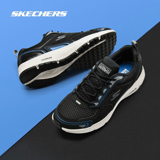 SKECHERS 斯凯奇 男鞋跑步鞋春夏新款防滑减震跑鞋休闲运动鞋 黑色/蓝色/BKBL 39.5