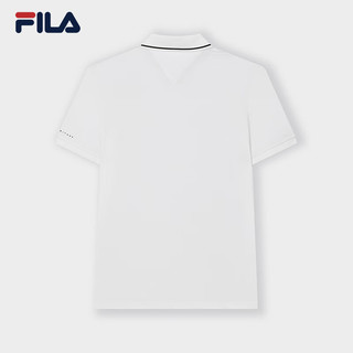 FILA 斐乐男子针织短袖POLO衫2024夏季时尚休闲凉感上衣 标准白-WT 170/92A/M