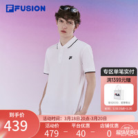 斐乐FILA FUSION潮牌男子针织短袖POLO衫2024夏时尚纯棉上衣 标准白-WT 175/96A/L