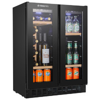 VINOPRO BU-96D红酒柜嵌入式纤薄风冷恒温茶叶家用双门冷藏柜冰吧