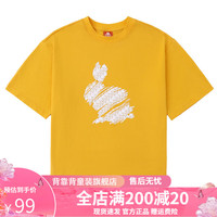 Kappa Kids卡帕童装男女童全棉短袖百搭舒适简约夏季圆领T恤 橘色 常规  170