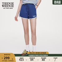 Teenie Weenie小熊2024年毛巾布软糯休闲裤短裤卫裤运动裤宽松直筒 蓝色 160/S