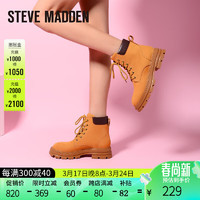 STEVE MADDEN秋冬复古工装鞋马丁靴大黄蜂靴ANBERLY 黄色 37