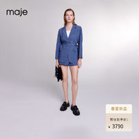 Maje2024早春女装法式气质系带收腰西装西服外套MFPVE00522 D026/蓝色 T42