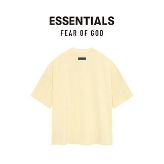 FEAR OF GOD ESSENTIALS橡胶标棉质短袖T恤美式高街时尚潮牌宽松薄荷曼波简约短袖 水墨黑 Ink L