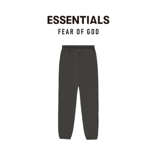 FEAR OF GOD ESSENTIALS橡胶标棉质束口卫裤美式高街宽松潮牌舒适抽绳薄荷曼波长裤 水墨黑 Ink L