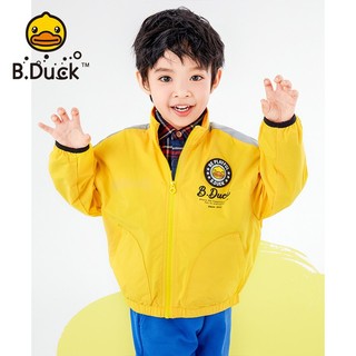 B.Duck小黄鸭童装儿童外套男童春装洋气男孩休闲风衣 黄色 105cm