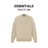 FEAR OF GOD ESSENTIALS拉丝LOGO系列棉质圆领卫衣加绒弧形美式高街潮牌舒适简约外套 沙灰色 XL