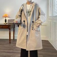 胖勤（PANGQIN）特大号8XL-L风衣外套男中长款秋冬季男长款男士大衣大码男装 卡其色春秋款 7XL240-260斤