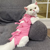宠号 宠物猫咪衣服 绝育服 母猫 手术服小猫 粉色 M 6-12斤