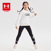 安德玛(Under Armour)女大童加绒圆领卫衣秋冬儿童保暖简约女童休闲卫衣运动上衣 白色 165cm