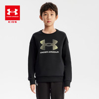 安德玛(Under Armour)男童圆领套头卫衣2024年童装儿童宽松运动百搭卫衣男大童上衣 黑 黑色 170cm