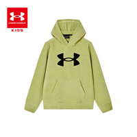 安德玛(Under Armour)男大童连帽宽松加绒卫衣秋冬儿童保暖亲肤舒适运动男童卫衣 绿色 150cm