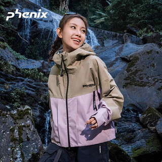 phenix男女士冲锋衣户外防风防水2024年春季登山服外套 卡其粉 M