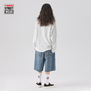 VISION STREET WEAR【24春】经典BOXLOGO美式街头3色圆领长袖T恤男女同款 浅灰色 L