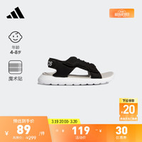 adidas 阿迪达斯 COMFORT SANDAL魔术贴休闲凉鞋男女小童阿迪达斯轻运动 黑/白 33(200mm)