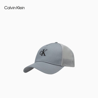 Calvin Klein Jeans男女同款休闲简约字母网面拼接运动弯檐棒球帽K510171 PN6-灰蓝色 OS