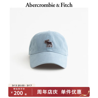 ABERCROMBIE & FITCH男装 美式百搭时尚小麋鹿棒球帽 357227-1 浅蓝色 ONE SIZE