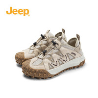Jeep吉普运动鞋女免系带跑步鞋女德训鞋户外徒步登山鞋女 浅灰色 40